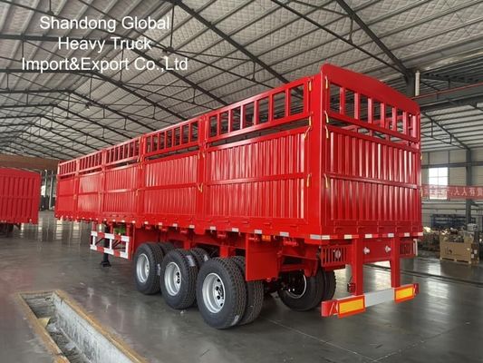 50-70T Fence Semi-Trailer for Heavy Cargo 3-Axle Steel Construction