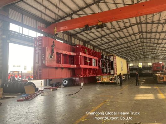 Halbanhänger mit niedrigem Ladegehalt für den Transport schwerer Güter mit 3 Achsen, 60 t