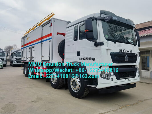 Gute Qualität, intelligenter HOWO 15T BCRH-15 Baustellenmisch- und Lade-Emulsions-LKW, Massensprengstoff-LKW für Bergbau-Sprengdienste in der Mongolei, Kasachstan, Usbekistan, Indonesien, Kongo, DR Kongo, Guinea, Tansania, MMU
