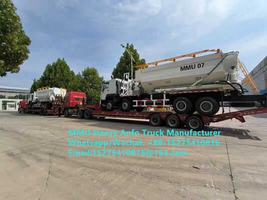 Mischen und Laden von multifunktionalen schweren Ammoniumöl-Sprengstoffen mit geringem Sprengstoffrückstand LKW 15/20/25 Tonnen schwerer ANFO-Emulsions-LKW Bergbau-Sprengdienst für Sambia/Simbabwe/Tansania/Ghana/Guinea/Peru