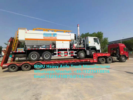 Multifunktionale schwere Ammoniumohlenexplosive für die Vermischung und Aufladung in Kältegebieten in großer Höhe Lastwagen 15/20/25 Tonnen Schwere Emulsion ANFO Lastwagen Zambia/Zimbabwe/Tansania/Ghana/Guinea/Peru Mining Blasting Service