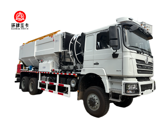 SHACMAN 6x4 Bulk Emulsion Explosive Mixing and Charging Truck with 350 HP Diesel Engine, 300 kg/min Charging Efficiency, and 8-23 m Telescopic Hose Arm