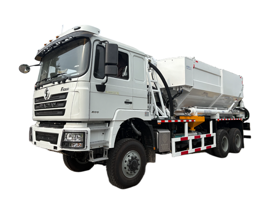 New SHACMAN 6×4 Heavy-Duty Bulk Emulsion Mixing and Charging Truck with 300 kg/min Charging Efficiency and 8-23 m Telescopic Hose Arm for Mining