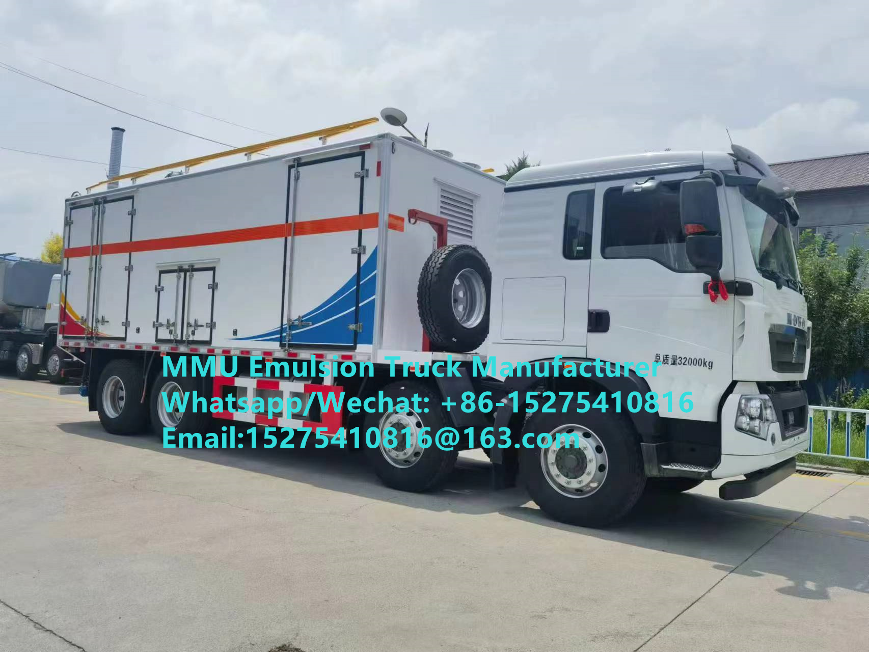 Hochkosteneffizienter HOWO 15T GLOBAL-BCRH-15 Emulsions-LKW für die Mischung und Beladung vor Ort, LKW für die Massenbeladung von Sprengstoffen, Mongolischer Bergbau-Sprengservice, Kasachstan, Usbekistan, Indonesien, Kongo, DR Kongo, Guinea, MMU