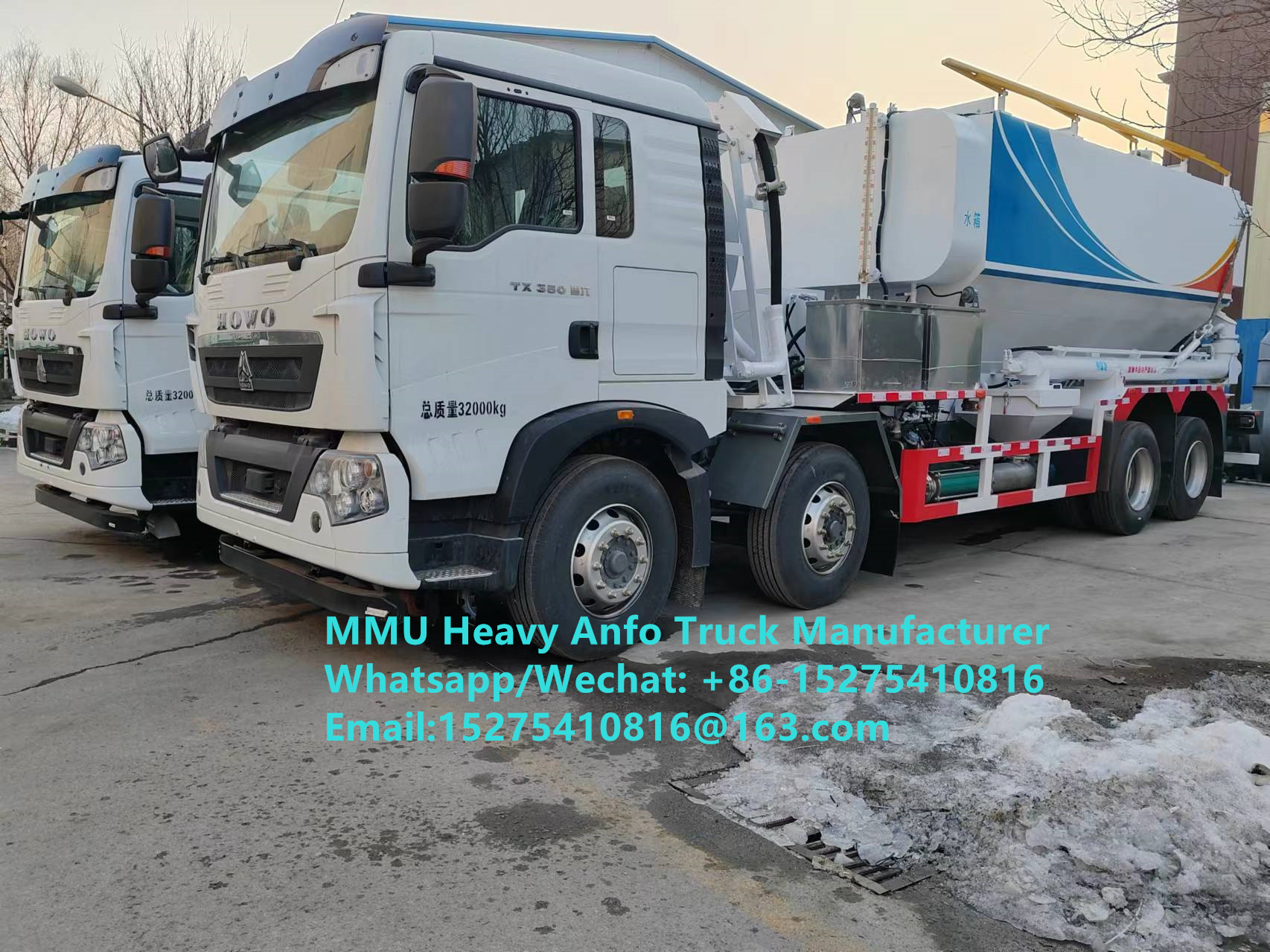 Sicherheitsmischung und Ladung von multifunktionalen schweren Ammoniumohlenexplosivstoffen Lastwagen 15/20/25 Tonnen Schwere Emulsion ANFO Lastwagen MMU MEMU Russland/Kasachstan/Usbekistan/Indonesien/Guinea Mining Blasting Service