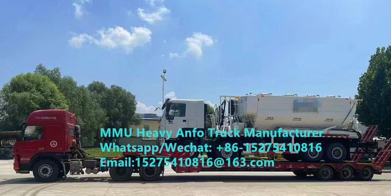 Multifunktionale schwere Ammoniumohlenexplosive für die Vermischung und Aufladung in Kältegebieten in großer Höhe Lastwagen 15/20/25 Tonnen Schwere Emulsion ANFO Lastwagen Zambia/Zimbabwe/Tansania/Ghana/Guinea/Peru Mining Blasting Service